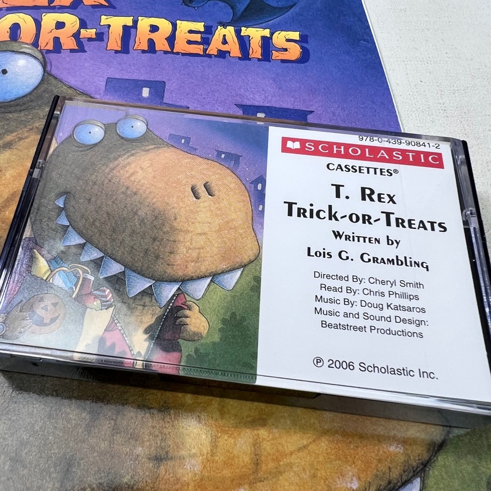 Scholastic T. Rex Trick-or-Treats Book and Cassette Tape Set Lois G Grambling - Picture 2 of 5